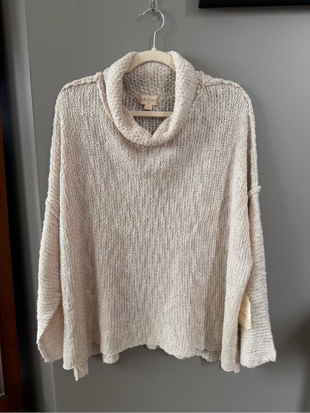 Altar'd State Cream Cowl Neck Oversized Sweater. XL